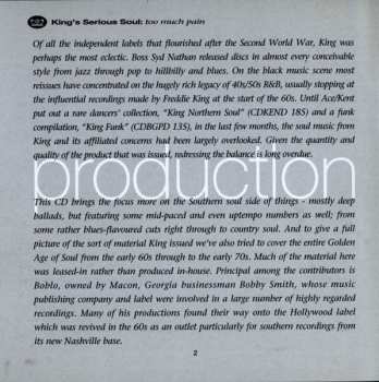 CD Various: King's Serious Soul: Too Much Pain