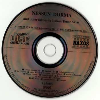 CD Various: Nessun Dorma And Other Favourite Italian Tenor Arias