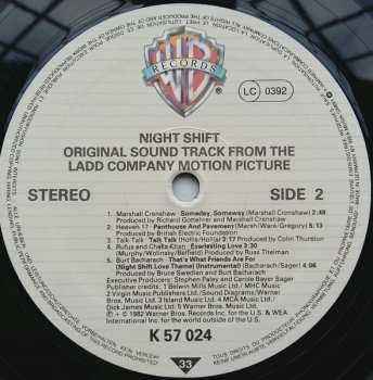 LP Various: Night Shift - Original Sound Track From The Ladd Company Motion Picture