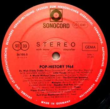 LP Various: Pop History 1964