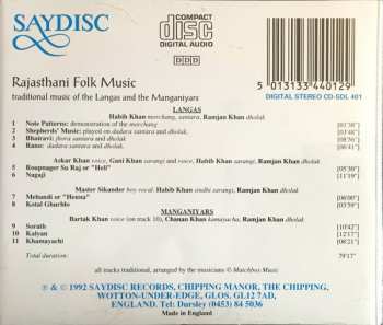 CD Various: Rajasthani Folk Music / Traditional Music Of The Langas & The Manganiyars