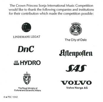 CD Various: The Crown Princess Sonja International Music Competition - Vol 1: Music By Grieg And Norwegian Contemporary Composers