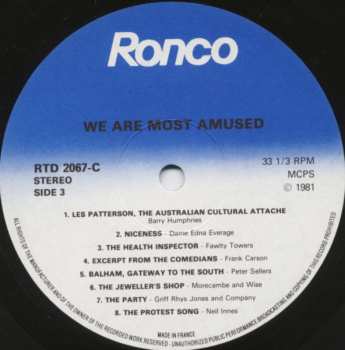 2LP Various: We Are Most Amused: The Very Best Of British Comedy