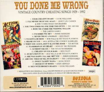 CD Various: You Done Me Wrong - Vintage Country Cheating Songs 1929 - 1952 DIGI