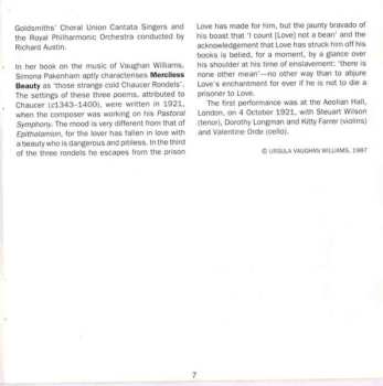 CD Ralph Vaughan Williams: Riders To The Sea · Epithalamion · Merciless Beauty