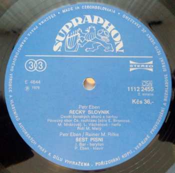 LP Petr Eben: Vokální Skladby