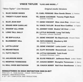 CD Vince Taylor: Vince Taylor "Live And More..."