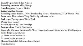 CD Libor Pešek: Lady Godiva / De Profundis / Toman And The Wood Nymph