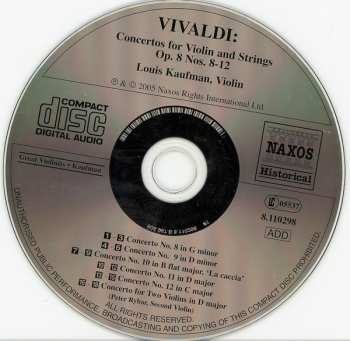 2CD Various: Twelve Concertos For Violin And Strings, Op.8