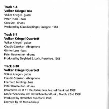 CD Volker Kriegel: With A Little Help From My Friends