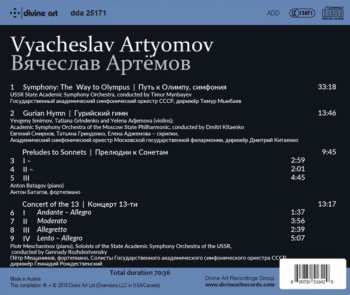 CD Vyacheslav Artyomov: The Way To Olympus; Gurian Hymn; Preludes To Sonnets; Concert Of The 13