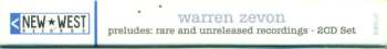 2CD Warren Zevon: Preludes: Rare And Unreleased Recordings