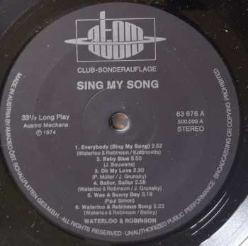 LP Waterloo & Robinson: Sing My Song