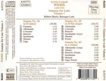 CD Sylvius Leopold Weiss: Sonatas For Lute, Volume 1