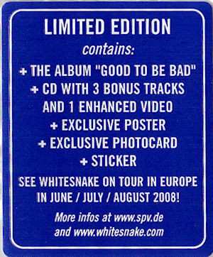 2CD/Box Set Whitesnake: Good To Be Bad LTD