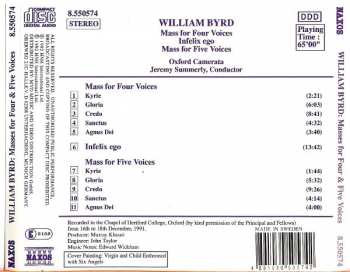 CD William Byrd: Mass For Four Voices / Mass For Five Voices / Infelix Ego