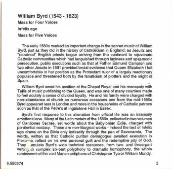 CD William Byrd: Mass For Four Voices / Mass For Five Voices / Infelix Ego