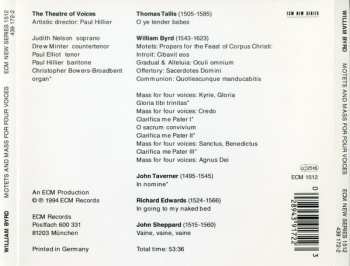 CD William Byrd: Motets And Mass For Four Voices