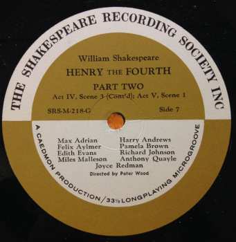 4LP/Box Set William Shakespeare: Henry The Fourth Part Two