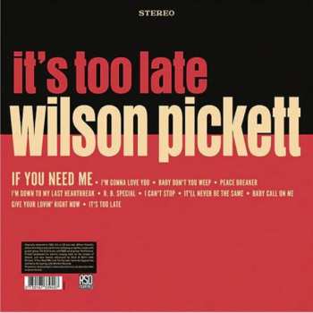 LP Wilson Pickett: It's Too Late