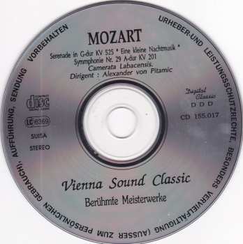 CD Wolfgang Amadeus Mozart: Eine Kleine Nachtmusik C-Dur KV 525 * Symphonie Nr. 29 A-Dur KV 201