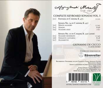 2CD Wolfgang Amadeus Mozart: Complete Keyboard Sonatas Vol. 6 (KV 624 - KV 394 - KV 282 - KV 284 - KV 399 (Unfinished) - KV 533-494 - KV 570)