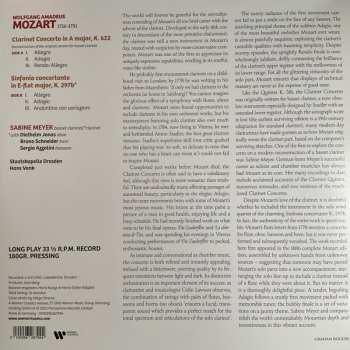 LP Wolfgang Amadeus Mozart: Clarinet Concerto K. 622 / Sinfonia Concertante K. 297b