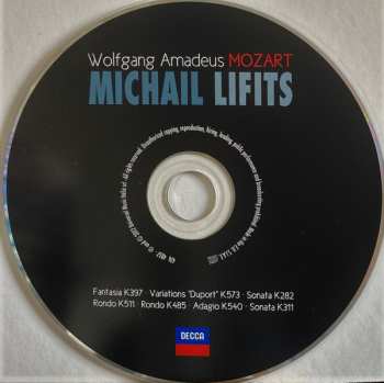 CD Wolfgang Amadeus Mozart: Michail Lifits Plays Mozart