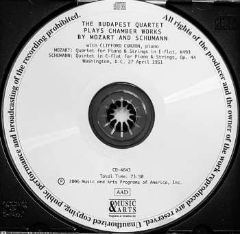 CD Robert Schumann: Quartet For Piano & Strings In E-Flat, K493 / Quintet in E-Flat For Piano & Strings, Op. 44