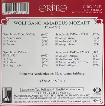 Symphonien KV 19a • 81 • 338 • 543