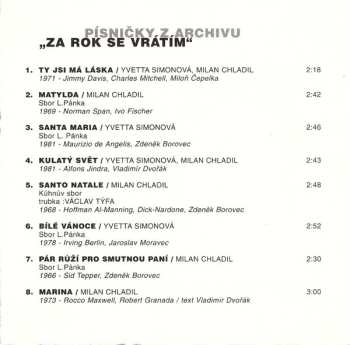 CD Yvetta Simonová: Písničky Z Archívu - Za Rok Se Vrátím