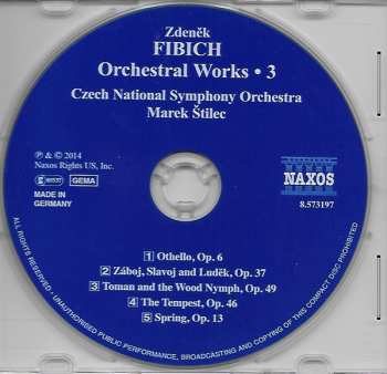 CD Czech National Symphony Orchestra: Symphonic Poems- Othello, Záboj, Slavoj And Ludêk, Toman And The Wood Nymph, The Tempest, Spring 