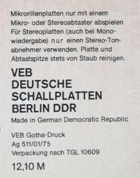 LP Zentrales Orchester Der Nationalen Volksarmee: Historische Militärmärsche