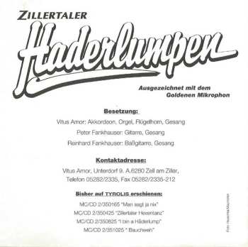 CD Zillertaler Haderlumpen: Bauchweh...