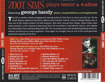 CD Zoot Sims: Zoot Sims Plays Tenor & 4 Altos (Featuring George Handy Piano, Compositions & Arrangements