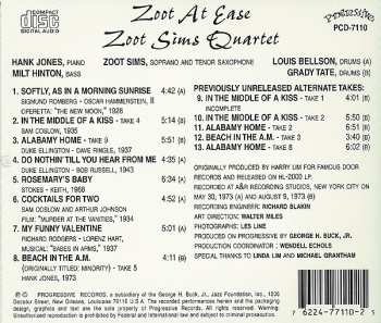 CD Zoot Sims Quartet: Zoot At Ease