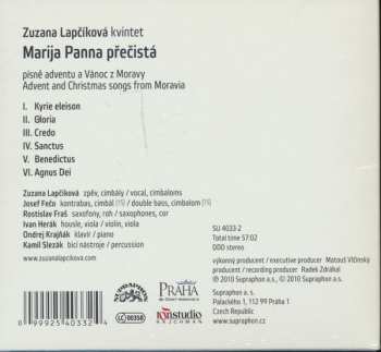 CD Zuzana Lapčíková Kvintet: Marija Panna Přečistá (Moravské Písně Adventu A Vánoc)